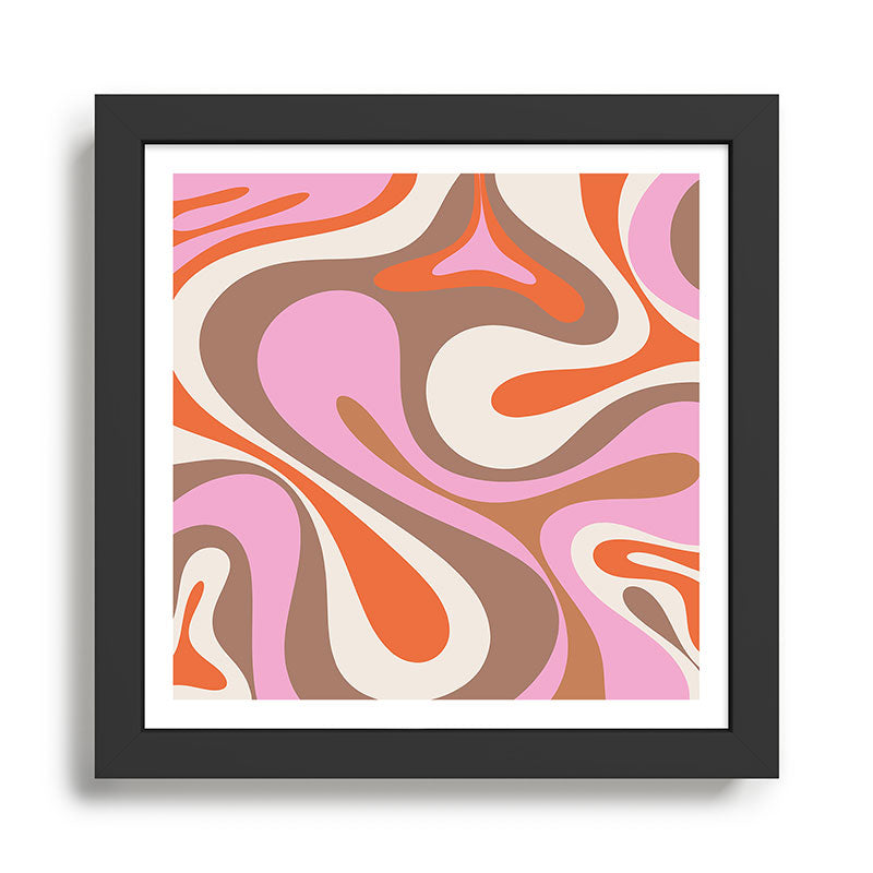 Retro Mod Candy Swirl Abstract Inspired by PANTONE 17 1230 Color of the Year Mocha Mousse Framed Art Print Gallery Image 1