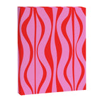 Retro Mod Hourglass Abstract Midcentury Modern Pattern in Preppy Pink and Red Canvas Print Gallery Image 6