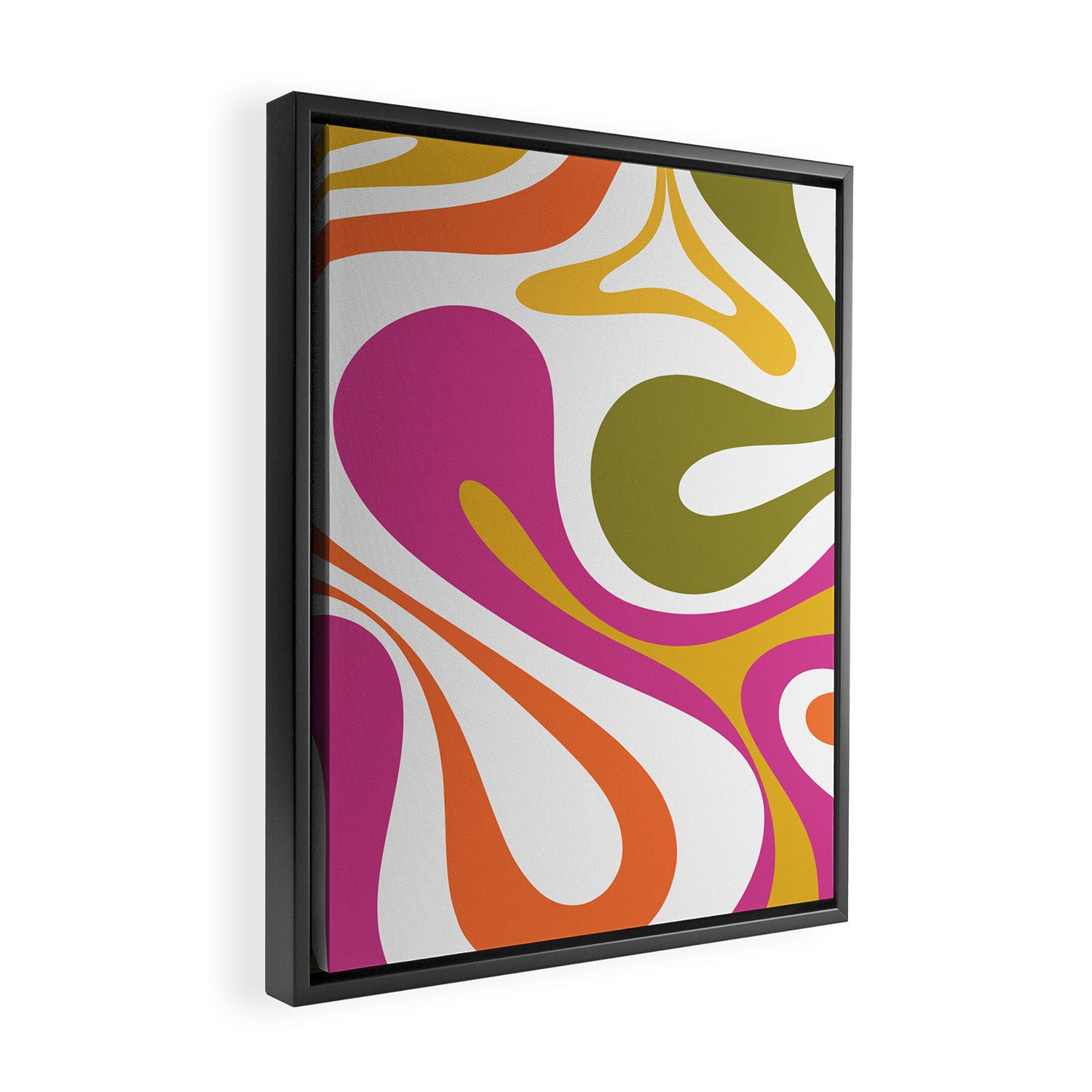 Retro Mod Swirl Vintage Contemporary Abstract Pattern Framed Canvas Print Gallery Image 2