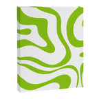 Retro Modern Liquid Swirl Abstract Pattern Bright Lime Green and White Canvas Print Gallery Image 8