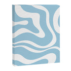 Retro Modern Liquid Swirl Abstract Pattern in Baby Blue and White Canvas Print Gallery Image 8