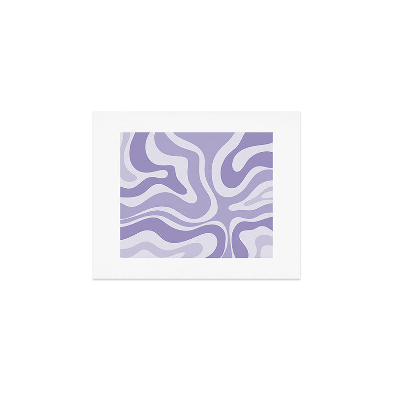 Retro Modern Liquid Swirl Abstract Pattern in Muted Lavender Light Purple Art Print Gallery Image 1