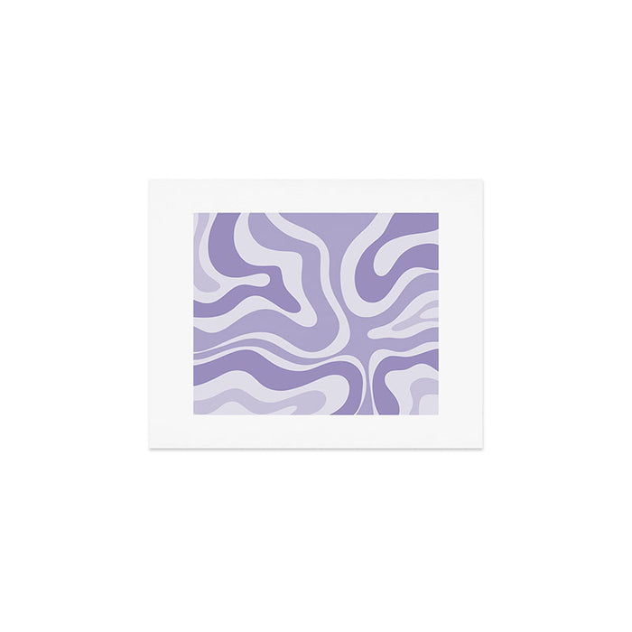 Retro Modern Liquid Swirl Abstract Pattern in Muted Lavender Light Purple Art Print Gallery Image 1