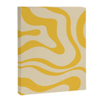 Retro Modern Liquid Swirl Abstract Pattern in Yellow Tones Canvas Print Gallery Image 8