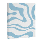 Retro Modern Liquid Swirl Abstract Pattern Square in Light Blue and White Canvas Print Gallery Image 8