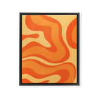 Retro Modern Liquid Swirl Abstract Pattern Square in Orange Tangerine and Yellow Tones Framed Canvas Print Gallery Image 8