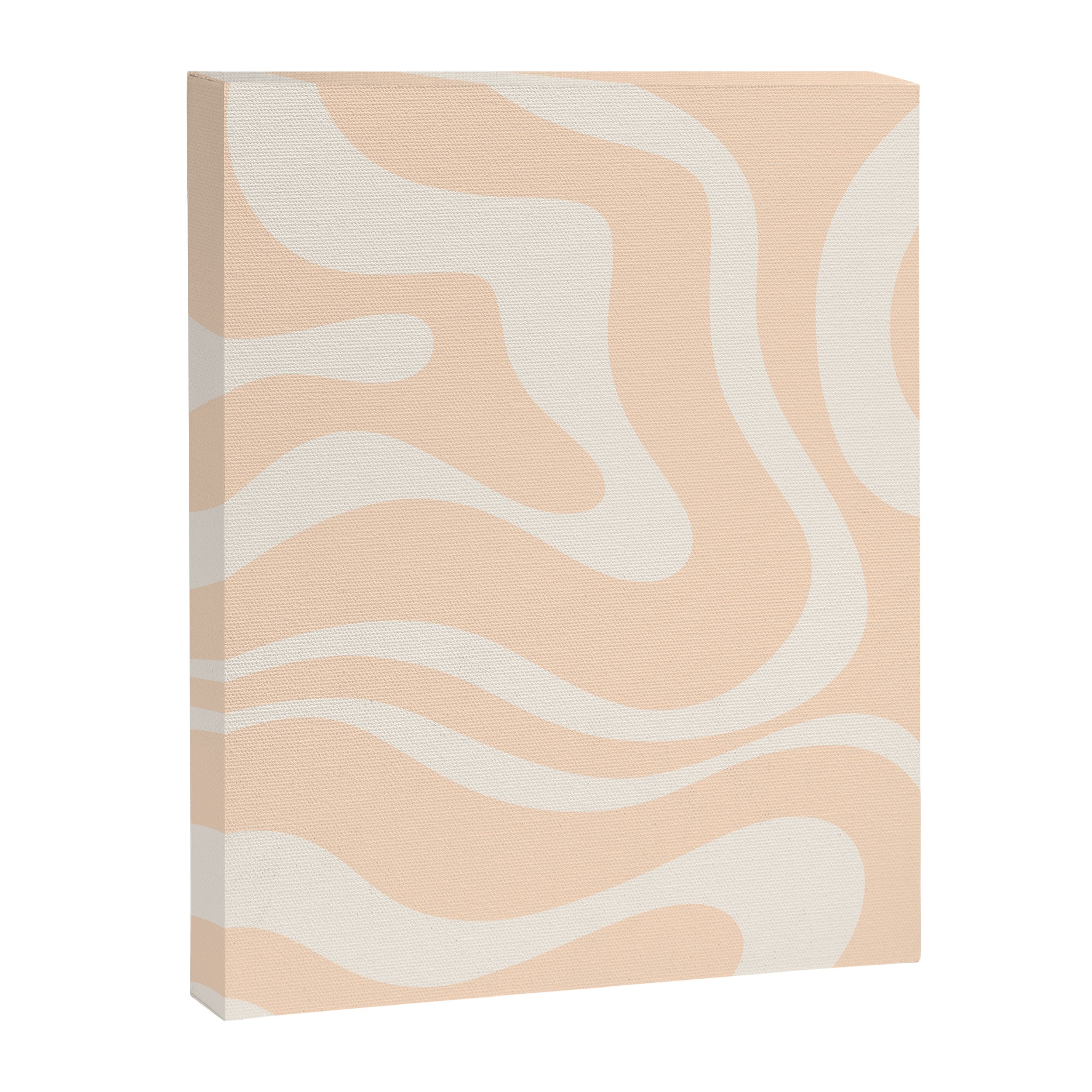 Retro Modern Liquid Swirl Abstract Pattern Square in Soft Pale Peach  Canvas Print Gallery Image 8