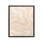 Retro Modern Liquid Swirl Abstract Pattern Square in Soft Pale Peach  Framed Canvas Print Gallery Image 8