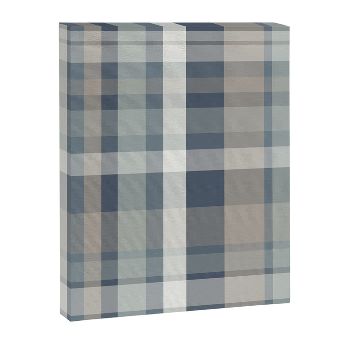 Retro Modern Plaid Pattern 2 in Neutral Blue Gray Canvas Print Gallery Image 1
