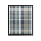 Retro Modern Plaid Pattern 2 in Neutral Blue Gray Framed Canvas Print Gallery Image 8
