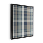 Retro Modern Plaid Pattern 2 in Neutral Blue Gray Framed Canvas Print Gallery Image 2