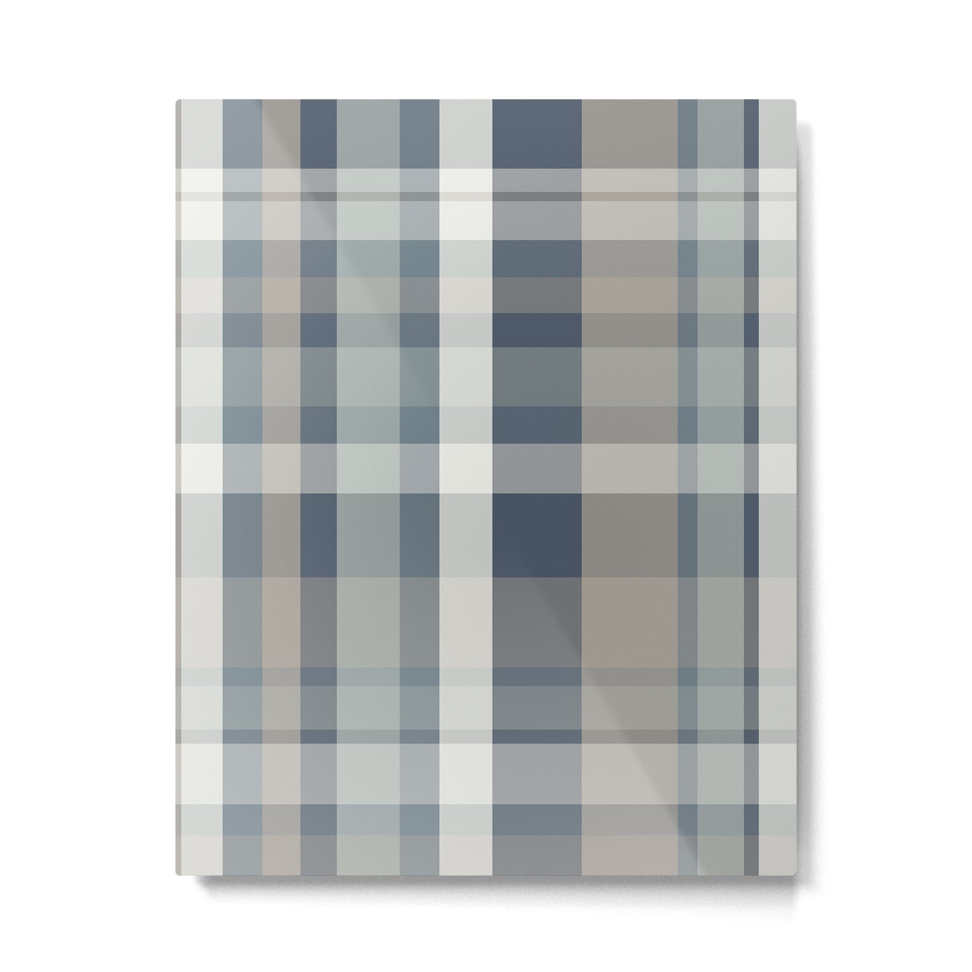 Retro Modern Plaid Pattern 2 in Neutral Blue Gray Metal Print Gallery Image 6