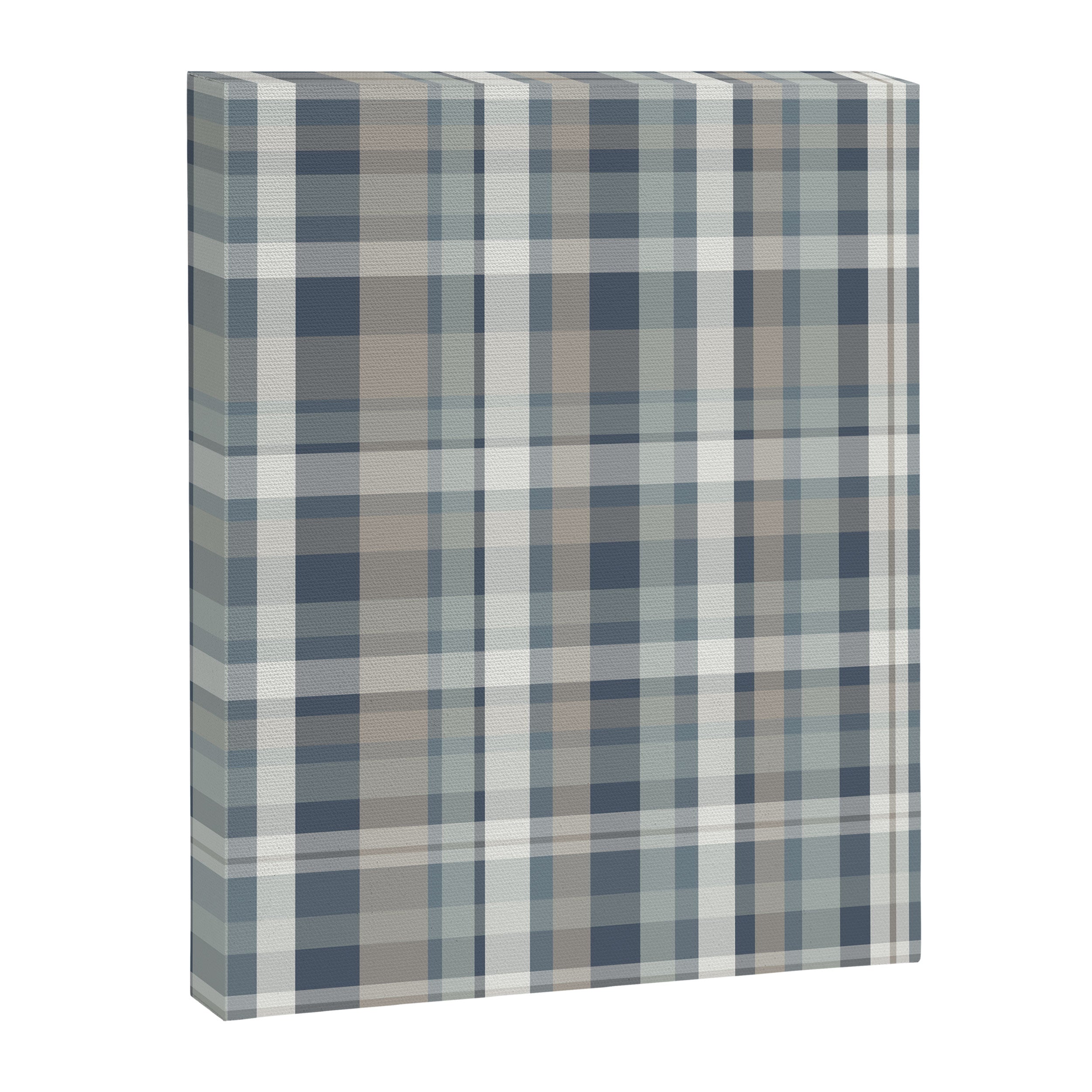 Retro Modern Plaid Pattern in Neutral Blue Gray Taupe Tones Canvas Print Gallery Image 8
