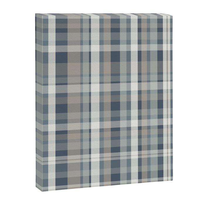 Retro Modern Plaid Pattern in Neutral Blue Gray Taupe Tones Canvas Print Gallery Image 1