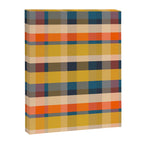 Retro Modern Plaid Pattern Orange Mustard Yellow Blue Canvas Print Gallery Image 8