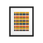 Retro Modern Plaid Pattern Orange Mustard Yellow Blue Framed Art Print Gallery Image 6