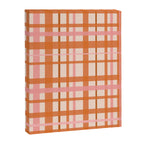 Retro Modern Plaid Pattern Pink Orange Cream Canvas Print Gallery Image 8