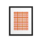 Retro Modern Plaid Pattern Pink Orange Cream Framed Art Print Gallery Image 6