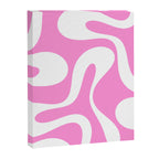Retro Modern Soft Curves Abstract Pattern in Preppy Pink and White Canvas Print Gallery Image 8