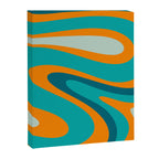 Retro Modern Swirls Abstract Turquoise Teal Orange Canvas Print Gallery Image 8