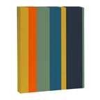 Retro Modern Vertical Stripe Pattern Blue Sage Orange Mustard Canvas Print Gallery Image 8