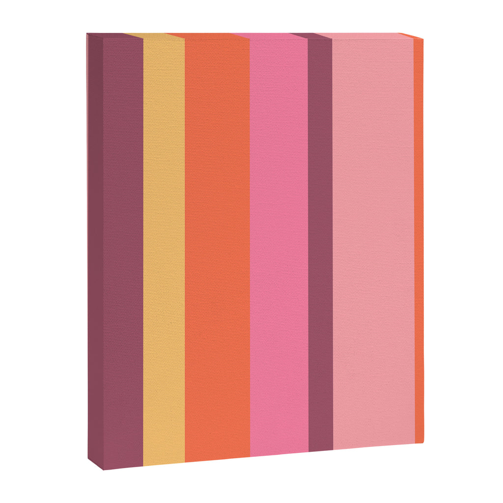 Retro Modern Vertical Stripe Pattern Pink Orange Yellow Purple  Canvas Print Gallery Image 8