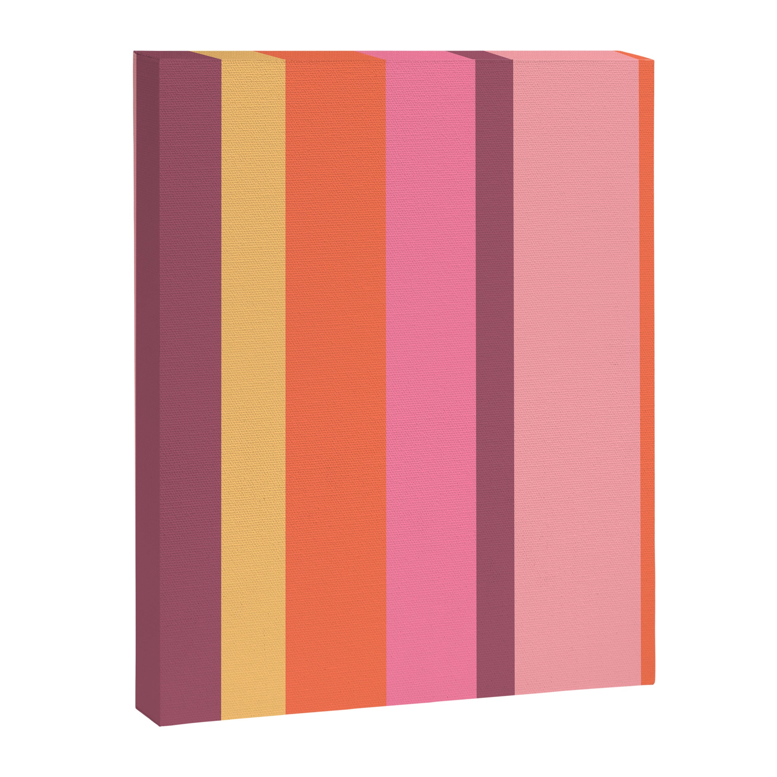 Retro Modern Vertical Stripe Pattern Pink Orange Yellow Purple  Canvas Print Gallery Image 8