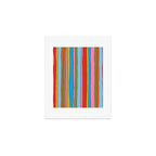 Retro Mood Lined Stripe Pattern Blue Orange Green Pink Mustard Art Print Gallery Image 1
