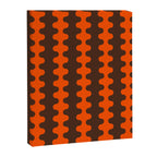 Retro Ogee A-Go-Go Vertical Stripes Pop Pattern in 70s Orange and Dark Brown Canvas Print Gallery Image 8