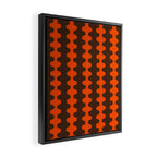 Retro Ogee A-Go-Go Vertical Stripes Pop Pattern in 70s Orange and Dark Brown Framed Canvas Print Gallery Image 2