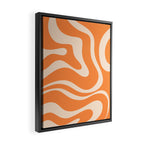 Retro Orange Modern Liquid Swirl Abstract Pattern Square Framed Canvas Print Gallery Image 2