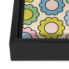 Retro Pastel Flowers Happy Spring Pattern Framed Canvas Print Gallery Image 3