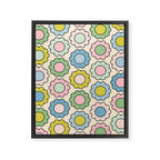 Retro Pastel Flowers Happy Spring Pattern Framed Canvas Print Gallery Image 8