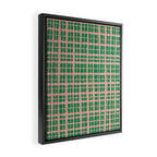 Retro Picnic Plaid Painted Pattern in Bright Green and Pink Framed Canvas Print Gallery Image 2