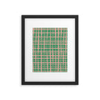 Retro Picnic Plaid Painted Pattern in Bright Green and Pink Framed Art Print Gallery Image 6