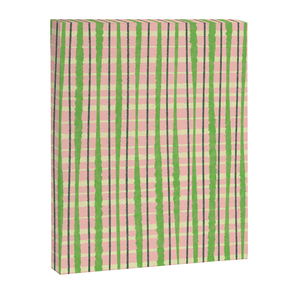 Retro Picnic Plaid Pattern in Light Green and Pink Canvas Print Gallery Image 8