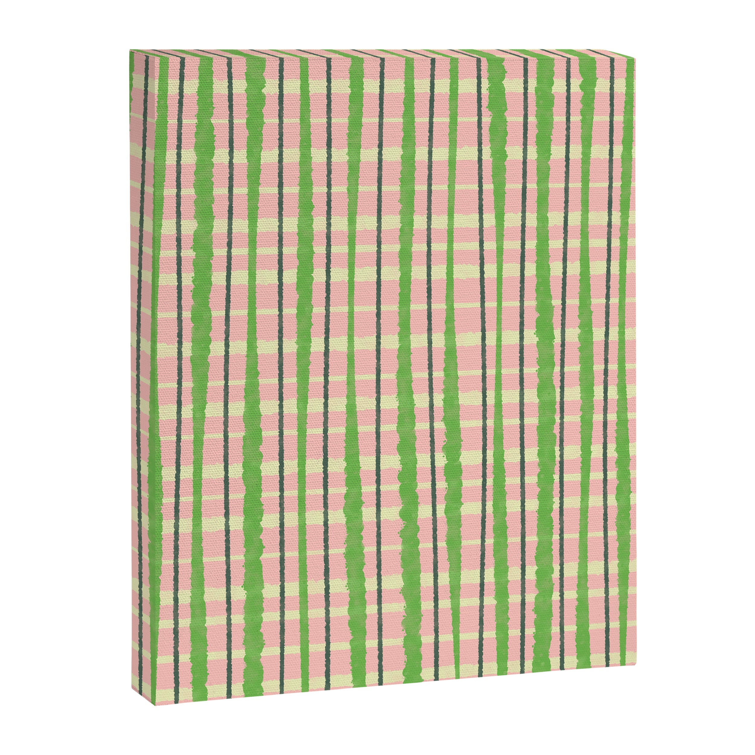 Retro Picnic Plaid Pattern in Light Green and Pink Canvas Print Gallery Image 8