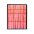 Retro Picnic Plaid Pattern Pink Orange Framed Canvas Print Gallery Image 8