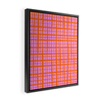 Retro Picnic Plaid Pattern Pink Orange Framed Canvas Print Gallery Image 2