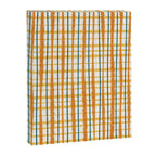 Retro Picnic Plaid Stripes - Watercolor Striped Pattern in Ochre, Mustard, Blue, and Cream Canvas Print Gallery Image 8