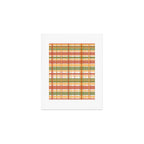 Retro Plaid - Mid Century Modern 50s 60s 70s Pattern in Green, Orange, Yellow, and White Art Print Gallery Image 1