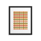 Retro Plaid - Mid Century Modern 50s 60s 70s Pattern in Green, Orange, Yellow, and White Framed Art Print Gallery Image 6