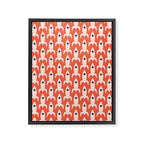Retro Rockets - Midcentury Modern Space Age Pattern in Blush, Dark Teal, and Coral Orange Framed Canvas Print Gallery Image 8