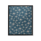 Retro Space - Midcentury Modern Starburst Pattern in Pale Blush and Deep Teal Framed Canvas Print Gallery Image 8