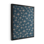 Retro Space - Midcentury Modern Starburst Pattern in Pale Blush and Deep Teal Framed Canvas Print Gallery Image 2