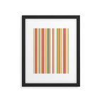 Retro Stripes 2 - Mid Century Modern 50s 60s 70s Pattern in Green, Orange, Yellow, and White Framed Art Print Gallery Image 6