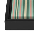 Retro Stripes in Mint Green, Pale Blush, and Cream - Vertical Stripe Pattern Framed Canvas Print Gallery Image 3