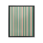 Retro Stripes in Mint Green, Pale Blush, and Cream - Vertical Stripe Pattern Framed Canvas Print Gallery Image 8