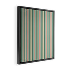 Retro Stripes in Mint Green, Pale Blush, and Cream - Vertical Stripe Pattern Framed Canvas Print Gallery Image 2