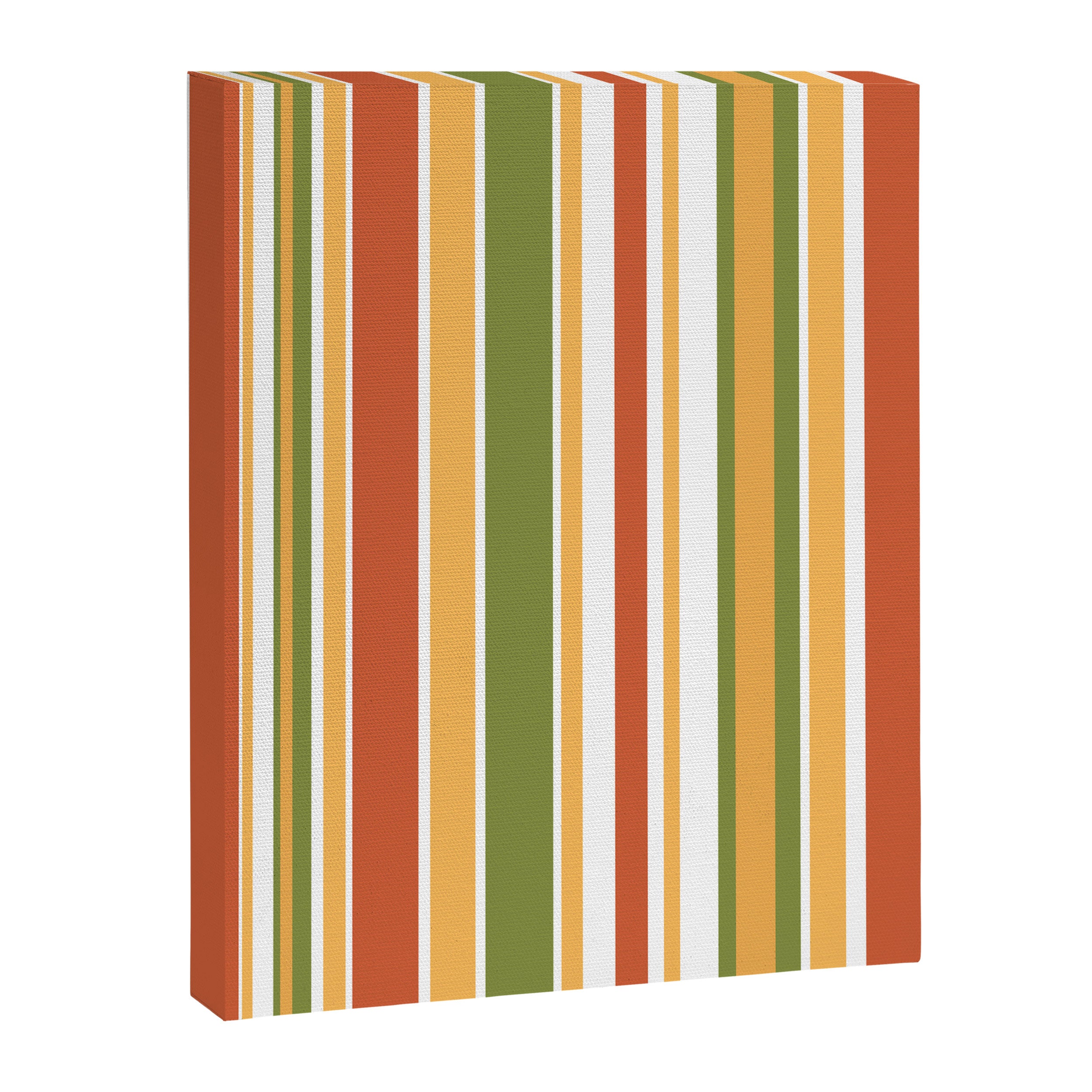 Retro Stripes - Mid Century Modern 50s 60s 70s Pattern in Green, Orange, Yellow, and White Canvas Print Gallery Image 8